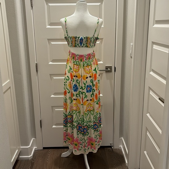 FARM Rio Watercolor Bow Jumpsuit Size M - Picture 8 of 9